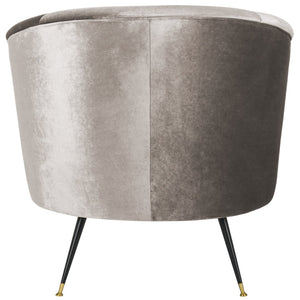 Safavieh Arlette Mid Century Accent Chair - Elegant Retro Tub Design With Gold-Capped Legs For Modern Luxury Hazelwood Velvet FOX6257A