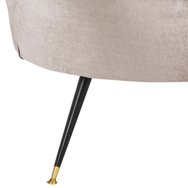 Safavieh Arlette Mid Century Accent Chair - Elegant Retro Tub Design With Gold-Capped Legs For Modern Luxury Hazelwood Velvet FOX6257A