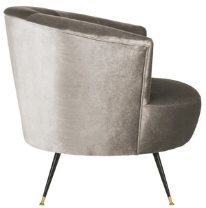 Safavieh Arlette Mid Century Accent Chair - Elegant Retro Tub Design With Gold-Capped Legs For Modern Luxury Hazelwood Velvet FOX6257A