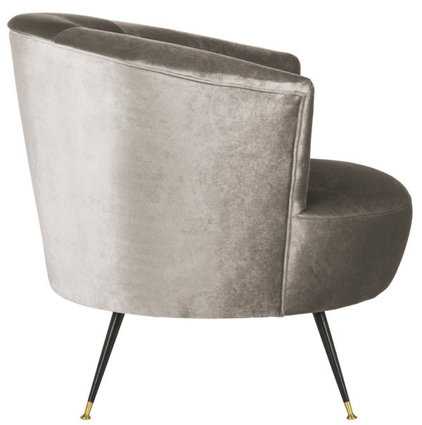 Safavieh Arlette Mid Century Accent Chair - Elegant Retro Tub Design With Gold-Capped Legs For Modern Luxury Hazelwood Velvet FOX6257A