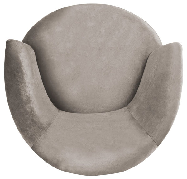 Safavieh Arlette Mid Century Accent Chair - Elegant Retro Tub Design With Gold-Capped Legs For Modern Luxury Hazelwood Velvet FOX6257A