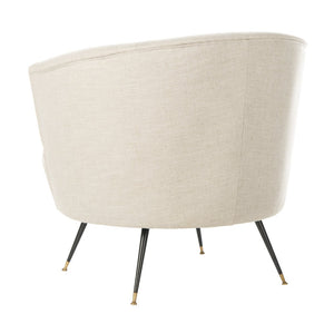 Safavieh Arlette Mid Century Accent Chair - Elegant Retro Tub Design With Gold-Capped Legs For Modern Luxury Light Grey Linen FOX6257C