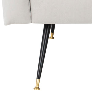 Safavieh Aida Velvet Retro Accent Chair – Mid-Century Modern Design With Plush Upholstery And Gold Accents Grey FOX6258B