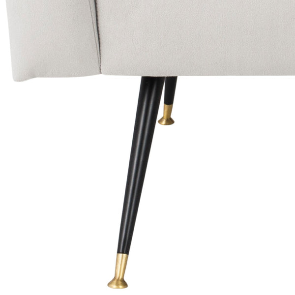 Safavieh Aida Velvet Retro Accent Chair – Mid-Century Modern Design With Plush Upholstery And Gold Accents Grey FOX6258B