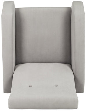 Safavieh Aida Velvet Retro Accent Chair – Mid-Century Modern Design With Plush Upholstery And Gold Accents Grey FOX6258B