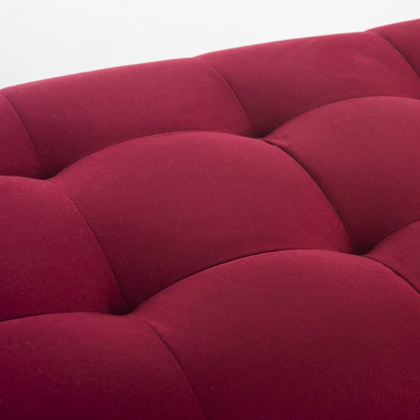 Safavieh Elita Luxurious Velvet Gold-Capped Bench – Chic Maroon Upholstery For Entryways, Bedrooms & Living Rooms FOX6259A