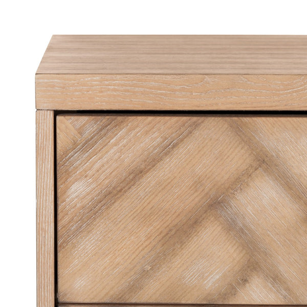 Safavieh Estelle Nightstand - Contemporary Oak Storage Table With Brass Accents For Modern Bedrooms & Decor Rustic Oak FOX6262A
