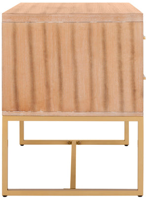 Safavieh Estelle Nightstand - Contemporary Oak Storage Table With Brass Accents For Modern Bedrooms & Decor Rustic Oak FOX6262A
