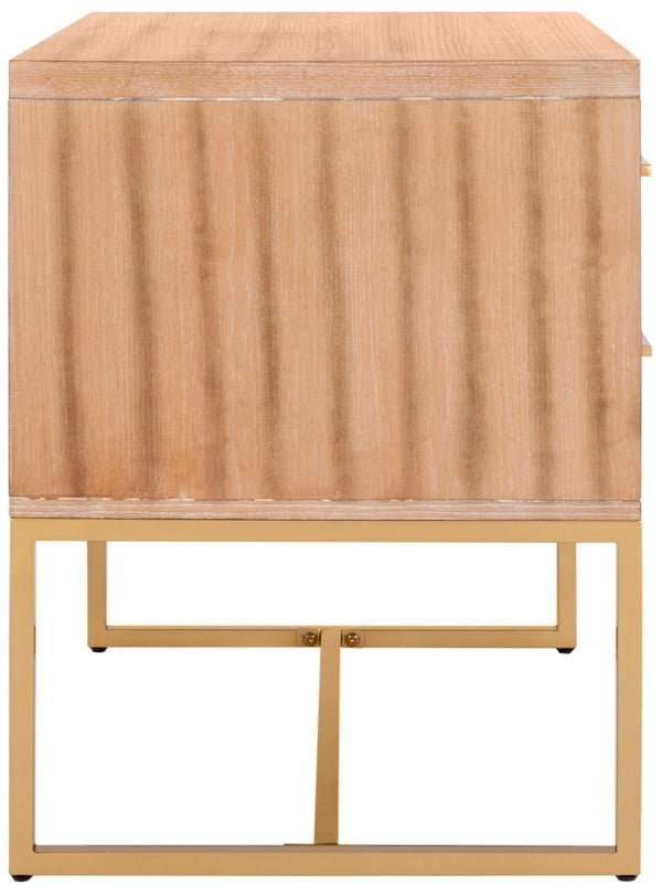 Safavieh Estelle Nightstand - Contemporary Oak Storage Table With Brass Accents For Modern Bedrooms & Decor Rustic Oak FOX6262A