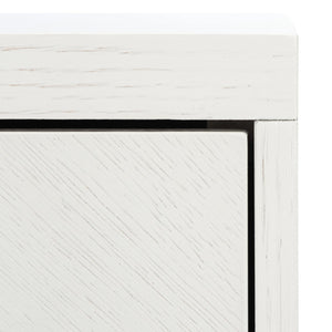 Safavieh Estelle Nightstand - Contemporary Oak Storage Table With Brass Accents For Modern Bedrooms & Decor White FOX6262C