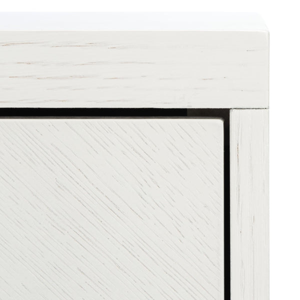 Safavieh Estelle Nightstand - Contemporary Oak Storage Table With Brass Accents For Modern Bedrooms & Decor White FOX6262C