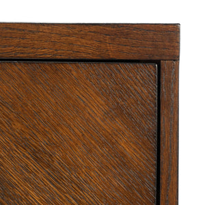 Safavieh Estelle Nightstand - Contemporary Oak Storage Table With Brass Accents For Modern Bedrooms & Decor Walnut FOX6262D