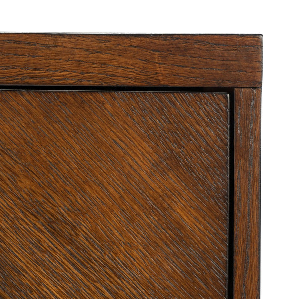 Safavieh Estelle Nightstand - Contemporary Oak Storage Table With Brass Accents For Modern Bedrooms & Decor Walnut FOX6262D