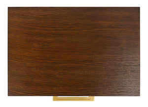 Safavieh Estelle Nightstand - Contemporary Oak Storage Table With Brass Accents For Modern Bedrooms & Decor Walnut FOX6262D