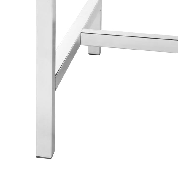 Safavieh Horace Luxurious Faux Sheepskin Square Bench With Polished Chrome Base – Versatile Accent Seating FOX6266A