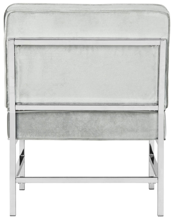 Safavieh Ansel Modern Tufted Linen Accent Chair With Chrome Legs - Stylish Seating For Living Spaces & Offices FOX6268C