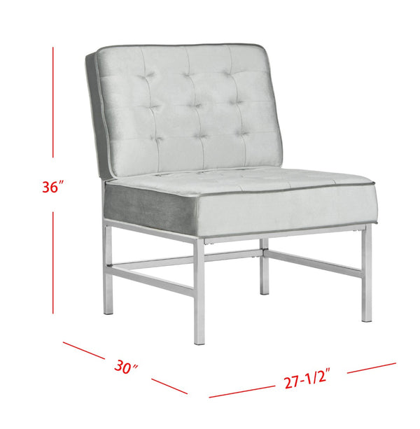 Safavieh Ansel Modern Tufted Linen Accent Chair With Chrome Legs - Stylish Seating For Living Spaces & Offices FOX6268C