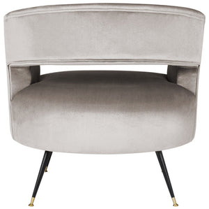 Safavieh Manet Mid Century Velvet Accent Chair With Gold-Capped Legs – Retro Glamour For Any Space FOX6272A