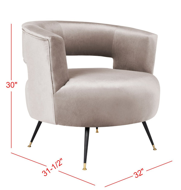 Safavieh Manet Mid Century Velvet Accent Chair With Gold-Capped Legs – Retro Glamour For Any Space FOX6272A