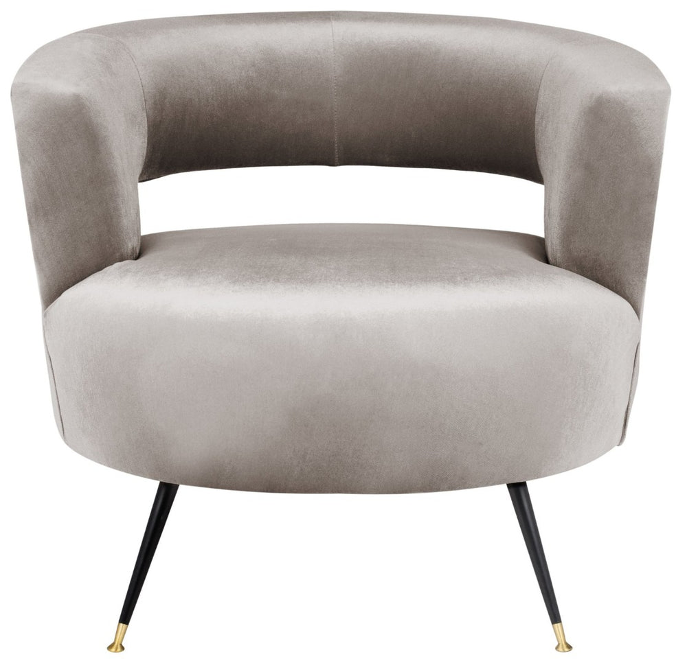 Safavieh Manet Mid Century Velvet Accent Chair With Gold-Capped Legs – Retro Glamour For Any Space FOX6272A