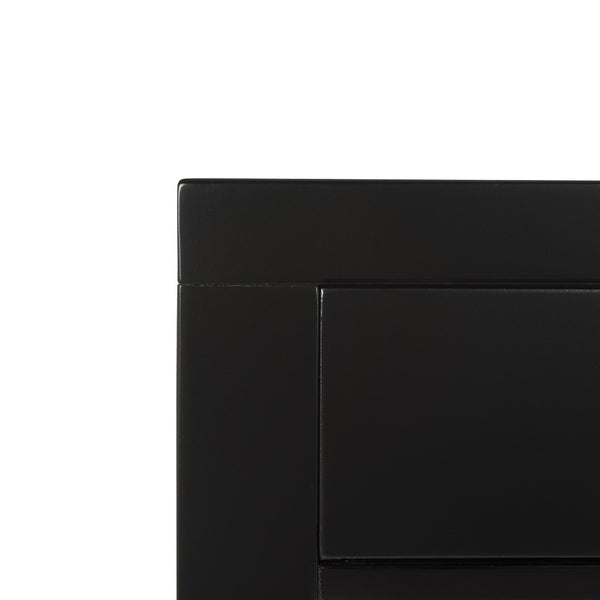 Safavieh Nero Modern 3-Drawer Nightstand With Elegant Curves, Brass Accents & Generous Storage Solution FOX6274A