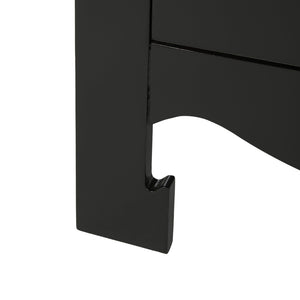 Safavieh Nero Modern 3-Drawer Nightstand With Elegant Curves, Brass Accents & Generous Storage Solution FOX6274A