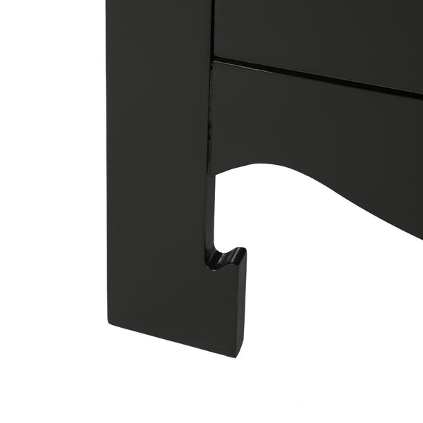 Safavieh Nero Modern 3-Drawer Nightstand With Elegant Curves, Brass Accents & Generous Storage Solution FOX6274A