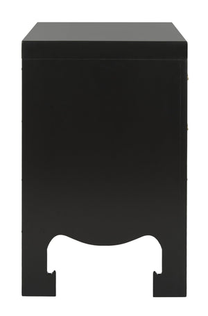 Safavieh Nero Modern 3-Drawer Nightstand With Elegant Curves, Brass Accents & Generous Storage Solution FOX6274A