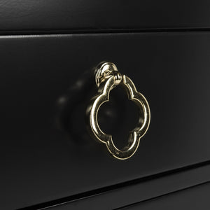 Safavieh Nero Modern 3-Drawer Nightstand With Elegant Curves, Brass Accents & Generous Storage Solution FOX6274A