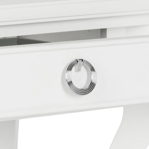 Safavieh Alaia Modern Nightstand With Elegant Curved Legs And Chic Silver Hardware For Timeless Bedroom Style White FOX6275A