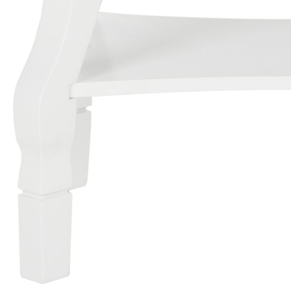Safavieh Alaia Modern Nightstand With Elegant Curved Legs And Chic Silver Hardware For Timeless Bedroom Style White FOX6275A