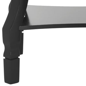 Safavieh Alaia Modern Nightstand With Elegant Curved Legs And Chic Silver Hardware For Timeless Bedroom Style Black FOX6275B