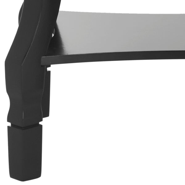 Safavieh Alaia Modern Nightstand With Elegant Curved Legs And Chic Silver Hardware For Timeless Bedroom Style Black FOX6275B