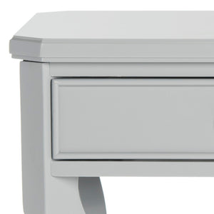 Safavieh Alaia Modern Nightstand With Elegant Curved Legs And Chic Silver Hardware For Timeless Bedroom Style Grey FOX6275C