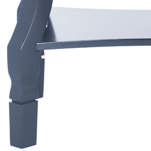 Safavieh Alaia Modern Nightstand With Elegant Curved Legs And Chic Silver Hardware For Timeless Bedroom Style Navy FOX6275D