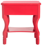 Safavieh Alaia One Drawer Night Stand  Red FOX6275E