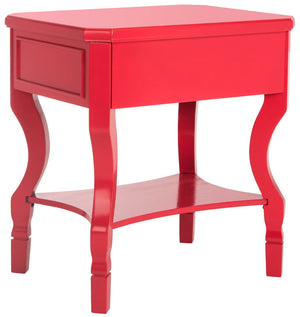 Safavieh Alaia One Drawer Night Stand  Red FOX6275E