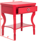 Safavieh Alaia One Drawer Night Stand  Red FOX6275E