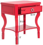 Safavieh Alaia One Drawer Night Stand  Red FOX6275E