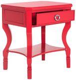 Safavieh Alaia One Drawer Night Stand  Red FOX6275E