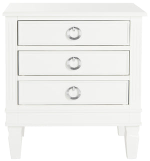 Safavieh Kira Elegant Three-Drawer Nightstand With French-Inspired Design For Chic And Functional Bedrooms White FOX6276A