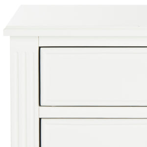 Safavieh Kira Elegant Three-Drawer Nightstand With French-Inspired Design For Chic And Functional Bedrooms White FOX6276A