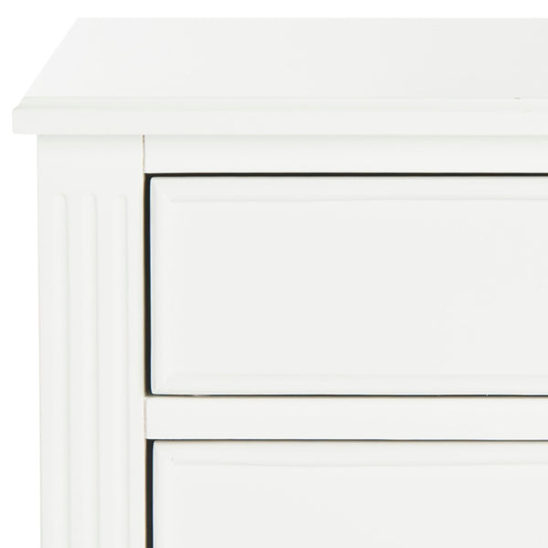 Safavieh Kira Elegant Three-Drawer Nightstand With French-Inspired Design For Chic And Functional Bedrooms White FOX6276A