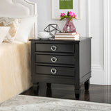 Safavieh Kira Three Drawer Night Stand Black FOX6276B