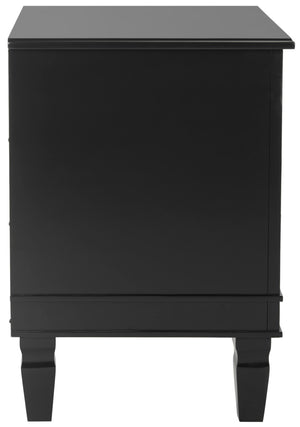 Safavieh Kira Three Drawer Night Stand Black FOX6276B