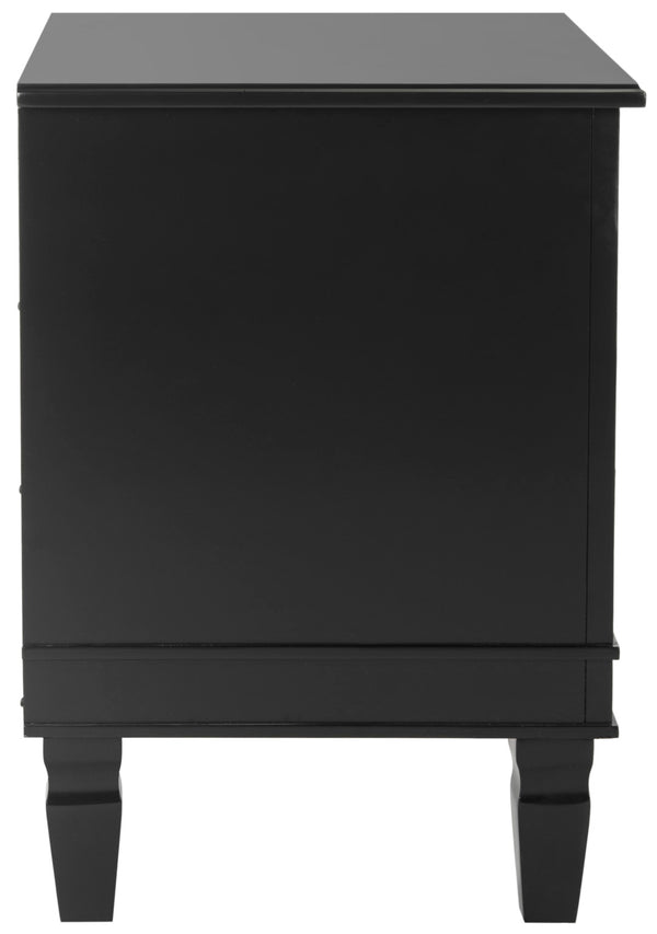Safavieh Kira Three Drawer Night Stand Black FOX6276B