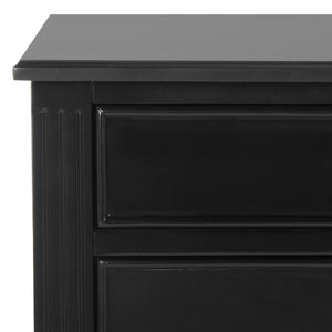 Safavieh Kira Three Drawer Night Stand Black FOX6276B