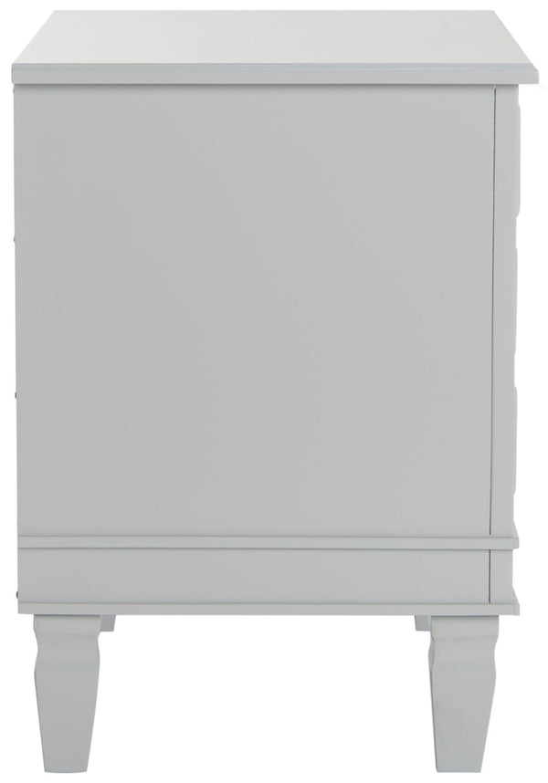 Safavieh Kira Elegant Three-Drawer Nightstand With French-Inspired Design For Chic And Functional Bedrooms Grey FOX6276C