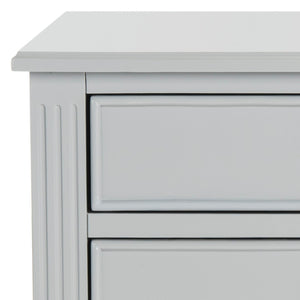 Safavieh Kira Elegant Three-Drawer Nightstand With French-Inspired Design For Chic And Functional Bedrooms Grey FOX6276C
