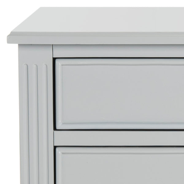 Safavieh Kira Elegant Three-Drawer Nightstand With French-Inspired Design For Chic And Functional Bedrooms Grey FOX6276C
